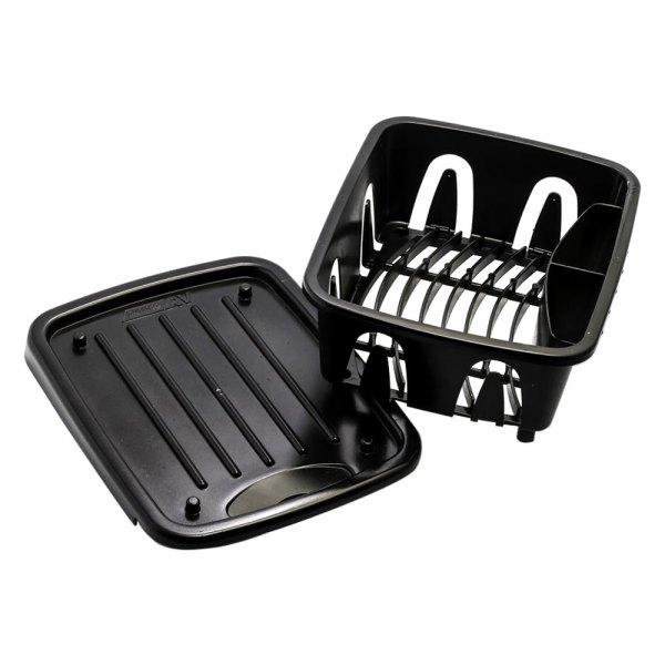Camco® - Black Plastic Mini Dish Drainer & Tray