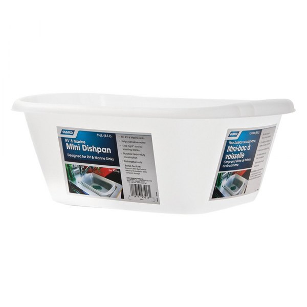 Camco® - White Polypropylene 9 qt. 12"W x 15.5"L Mini Dish Pan