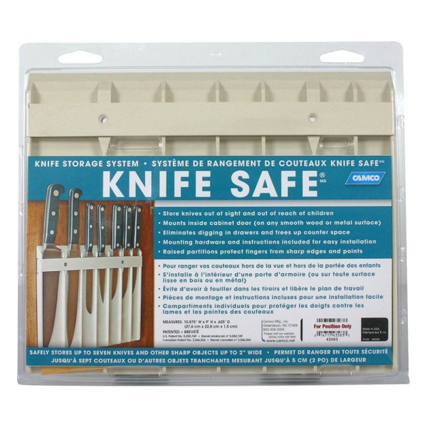 Camco® - Knife Safe™ Beige Plastic Knife Storage System
