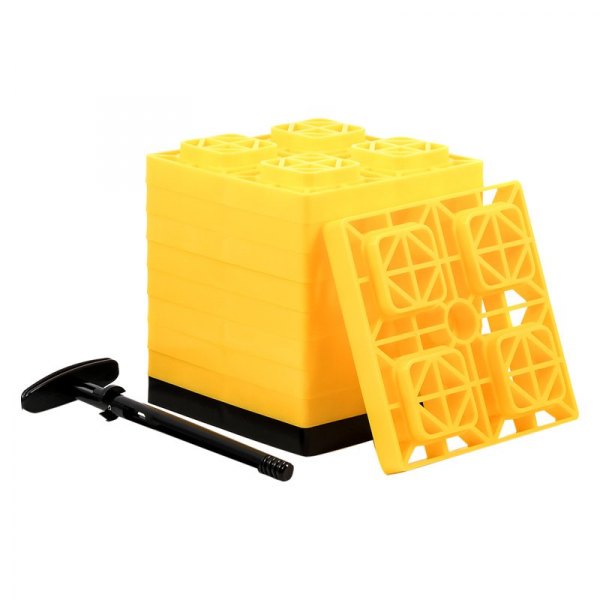 Camco® - FasTen Yellow Bilingual Leveling Blocks with T-Handle