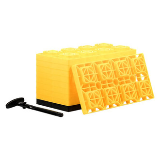 Camco® - FasTen Yellow Leveling Blocks with T-Handle (10 Pieces)