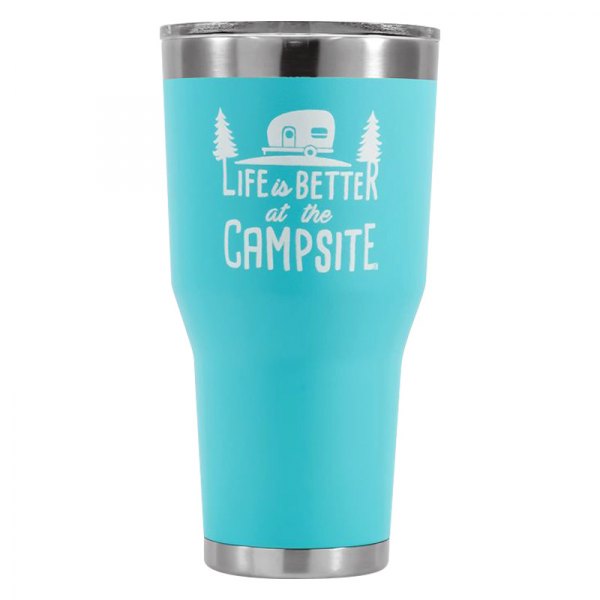 Camco® - "Life is Better at the Campsite" 30 oz. Blue Stainless Steel Thermo Tumbler with "Life is Better at the Campsite" Logo