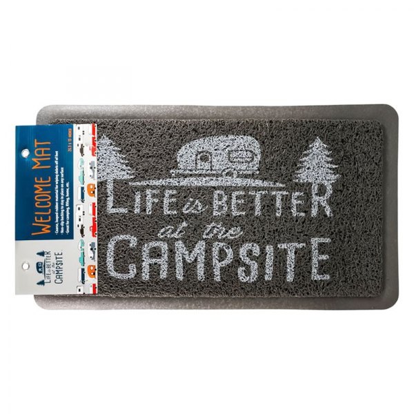 Camco® - Life is Better at the Campsite™ 15" x 26.5" Gray Scraper Vinyl Door Mat