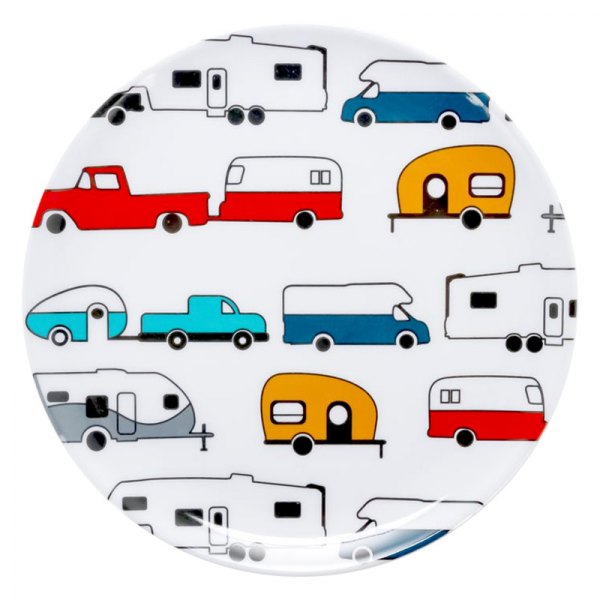 Camco® - "Life is Better at the Campsite" White Melamine Salad Plate with RV Pattern