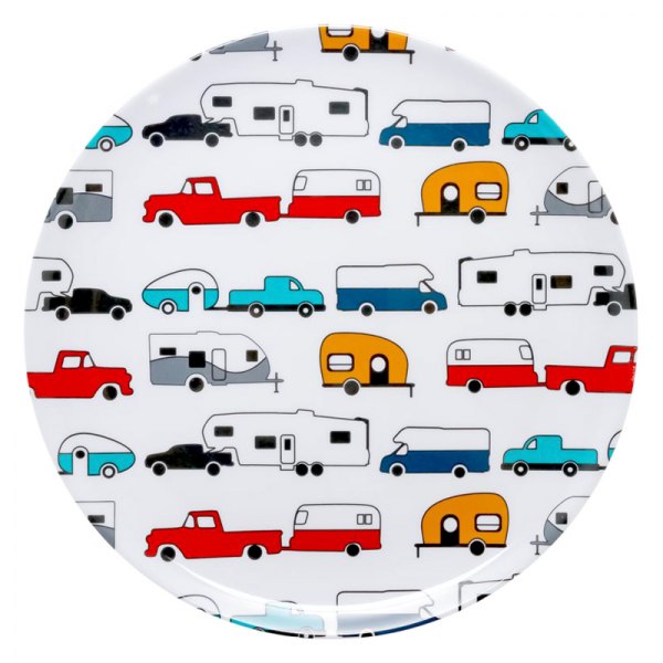 Camco® - "Life is Better at the Campsite" White Melamine Dinner Plate with RV Pattern