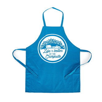 Camco® - "Life is Better at the Campsite" Blue Cotton Apron with Truck & Trees Design