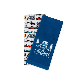 Camco® - "Life is Better at the Campsite" Dish Towel Set & RV Patterns