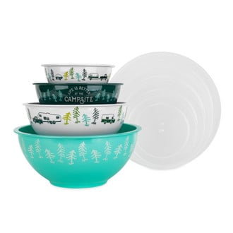 Camco® - "Life is Better at the Campsite" Melamine Nesting Bowl Set with Lids