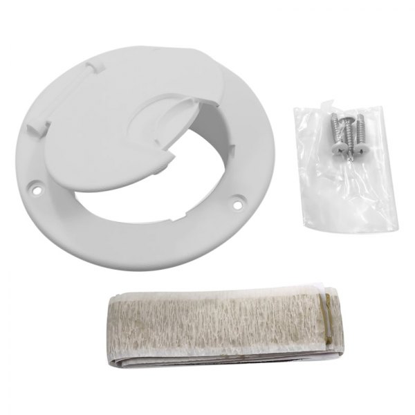 Camco® - 3.5"D White Round Electric Cable Hatch w/o Back