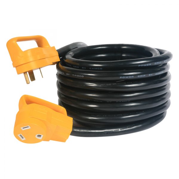 Camco® - Power Grip™ 25' Extension Power Cord with Handle Grip (30A Male x 30A Female)