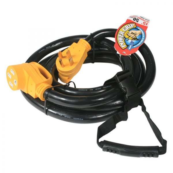 Camco® - Power Grip™ 30' Extension Power Cord with Handle Grip (50A Male x 50A Female)