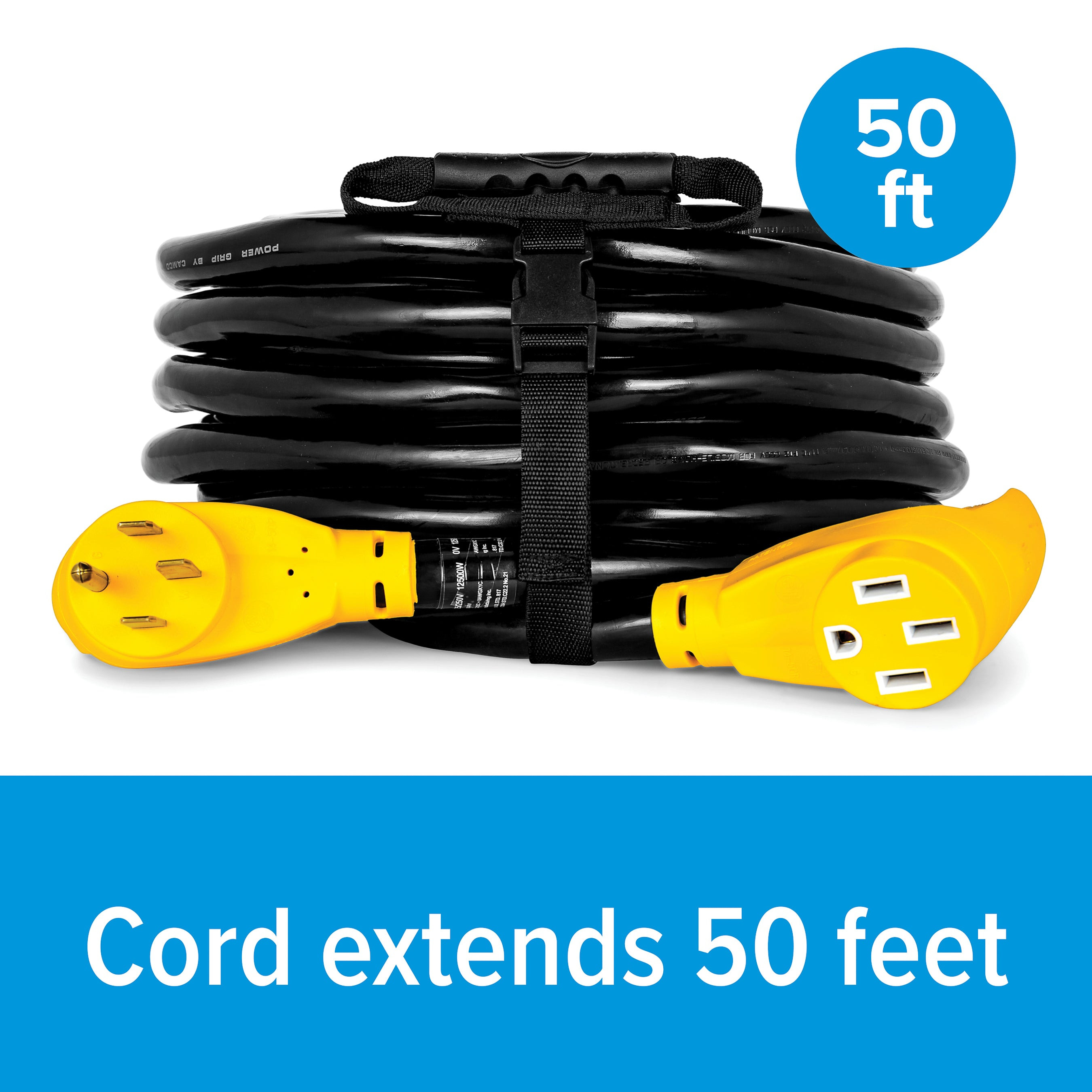 Camco® 55199 - Power Grip™ 50' Extension Power Cord with Handle
