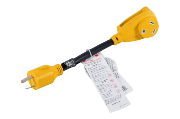 Camco® 55272 - 30A Male x 30A Female/125V/3750W 12" 3-Prong Power Grip  Dogbone Generator Adapter - CAMPERiD.com (キャムコ) Camco RV PowerGrip Dogbone 電気アダプタ ハンドル付き 55532