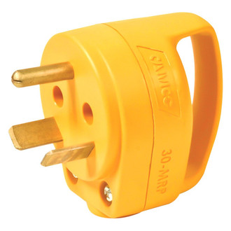 Camco® - Power Grip™ 30A Male Replacement Plug (Mini) with Handle Grip