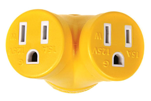 Camco® 55438 - 30A Male x 2 15A Female/125V/3750W 4-Prong Power