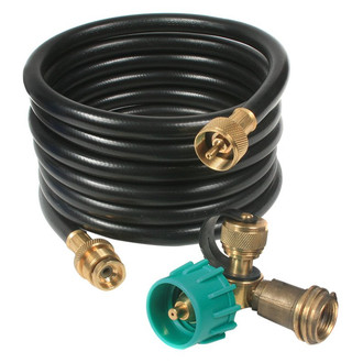 Camco® - Brass 90° LP Gas Tee with 12' Hose