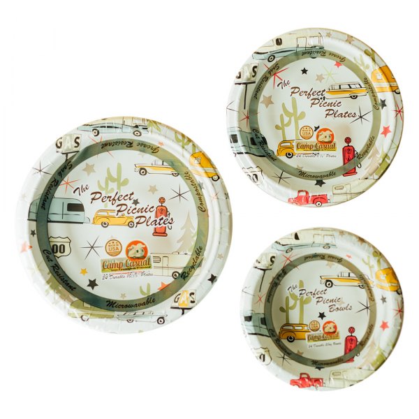 Camp Casual® - Road Trip Paper Eco-Friendly Snack Plates (24 Pieces)