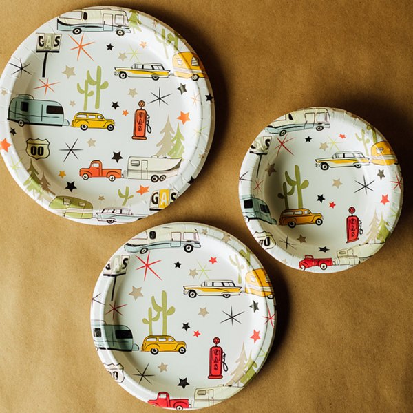 Camp Casual® - Road Trip Paper Eco-Friendly Snack Plates (24 Pieces)