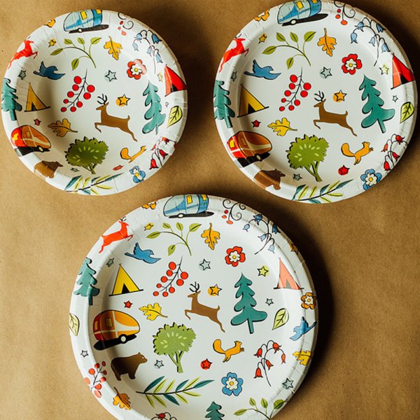Camp Casual® - Into the Woods Paper Eco-Friendly Snack Plates (24 Pieces)