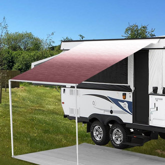 Carefree® - 14'W x 8'Ext. Burgundy Shale Fade One-Piece Replacement Vinyl Fabric for RV Patio Awnings
