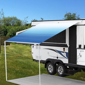 Carefree® - Striped Two-Piece Replacement Premium Vinyl Fabric for RV Patio Awnings