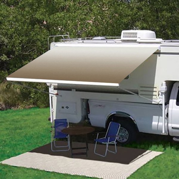 Carefree® - Campout™ 157"W x 98"Ext. Camel Vinyl Manual RV Patio Awning