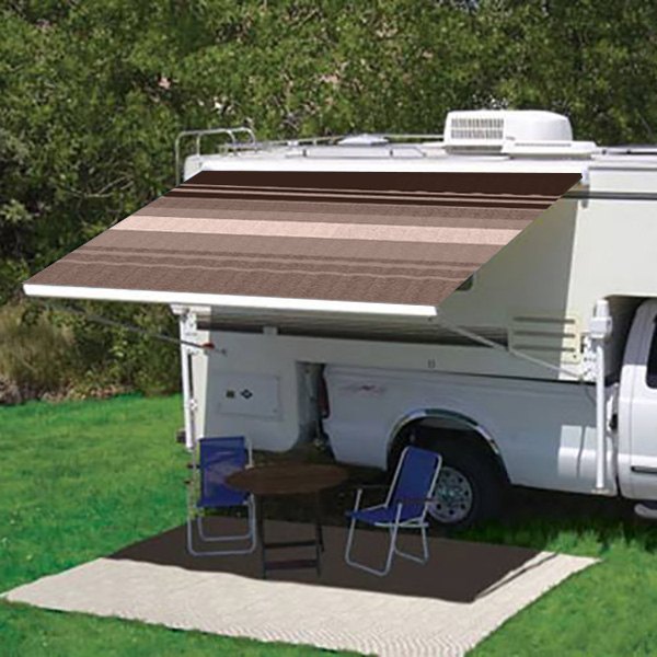 Carefree® - Campout™ 138"W x 98"Ext. Sierra Brown Vinyl Manual RV Patio Awning