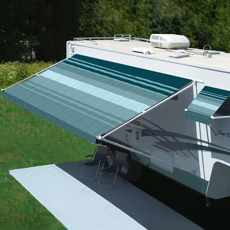 Carefree® 351188C25 Freedom™ 118"W x 98"Ext. Teal Dune Stripes Vinyl