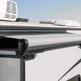 Carefree® - Alpine™ 76.5" Black Vinyl Standard Slide-Out RV Awning with Rail