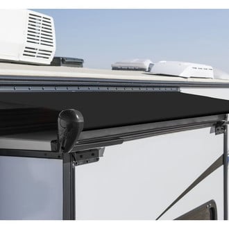 Carefree® - Alpine™ 118.5" Black Vinyl Standard Slide-Out RV Awning with Rail