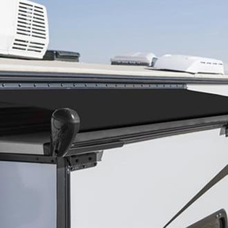 Carefree® - Alpine™ 166.5" Black Vinyl Standard Slide-Out RV Awning with Rail