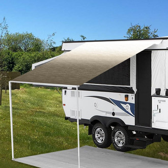 Carefree® - 15'W x 8'Ext. Camel Shale Fade One-Piece Replacement Vinyl Fabric for RV Patio Awnings