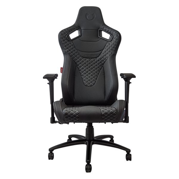 Cipher Auto® - RS Racing Style Black Leatherette Carbon Fiber Office Racing Seat with Black Diamond Stitching
