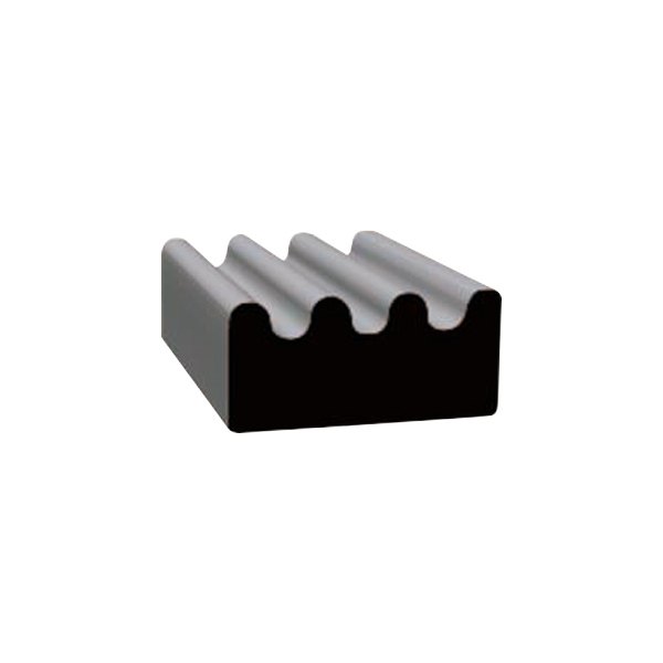 Clean Seal® - 50' Black EPDM Sponge Rubber Ribbed Seal