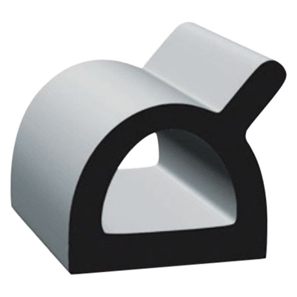 Clean Seal® - 50' Black EPDM Sponge Rubber Door/Window D-Seal with Wiper