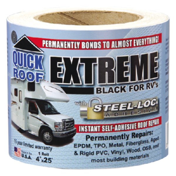 Cofair Products® - Quick Roof Extreme™ Multi-Purpose Black Roll Tape (4"W x 25'L)