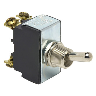 Cole Hersee® - 12 - 24 V DC 15/25 A On/Off Nickel Plated Brass DPST Heavy-Duty Toggle Switch with 4 Screws , Retail