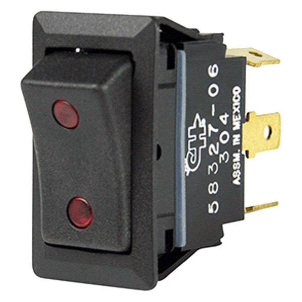 Cole Hersee® - SPDT On/Off/On Black Rocker Switch with Small Lens