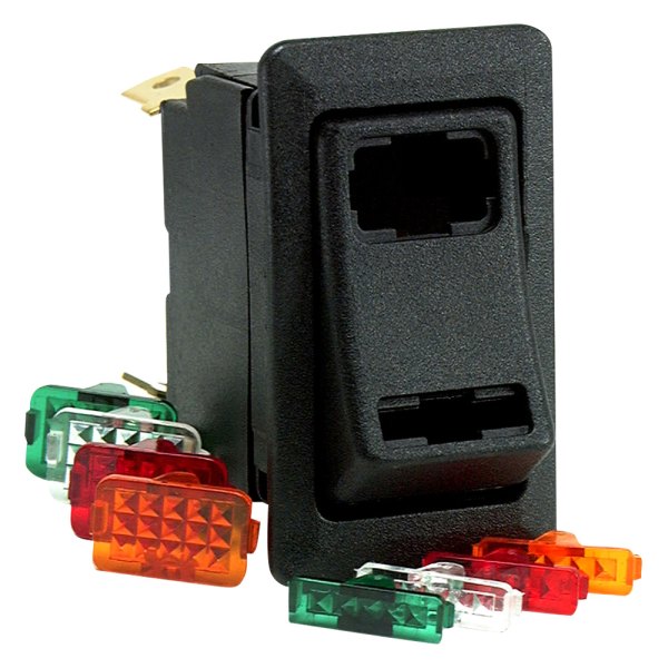 Cole Hersee® - SPDT On/Off/On Black Rocker Switch with Lenses Kit