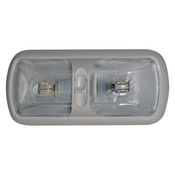 Diamond Group® - Rectangular Double Bulbs Overhead Dome Light with 3-Way Switch (4.75" H x11" L)