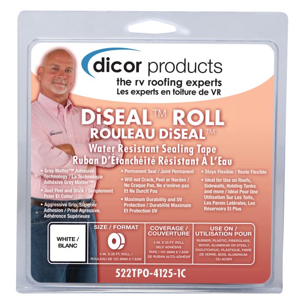Dicor® - DiSeal™ TPO White Roll Tape (4"W x 12.5'L)
