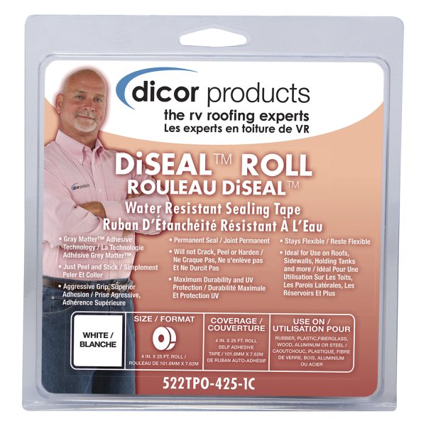 Dicor® - DiSeal™ TPO White Roll Tape (4"W x 25'L)