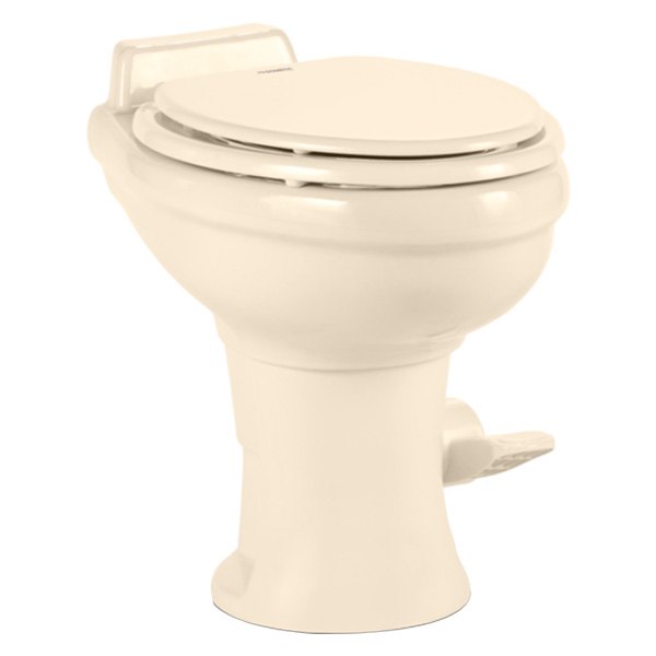 Dometic RV® - 320 Series Bone Ceramic With Wooden Seat Built-In Toilet