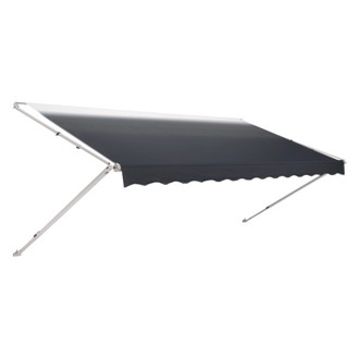 Dometic RV® - 8500™ 16'W x 8'Ext. Onyx Fade Vinyl Manual RV Patio Awning Roller Assembly with Polar White Vinyl Weather Shield & Polar White End Caps