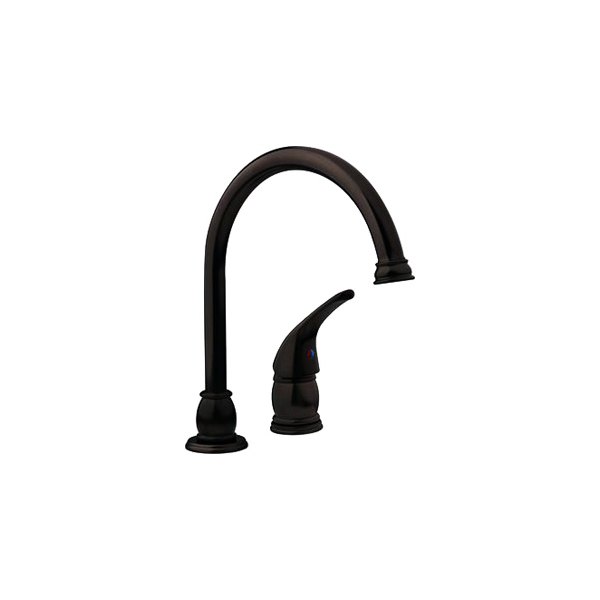 Dura® - Designer Pedestal Goose Neck Venetian Bronze Stainless Steel Kitchen Faucet with Lever Handle