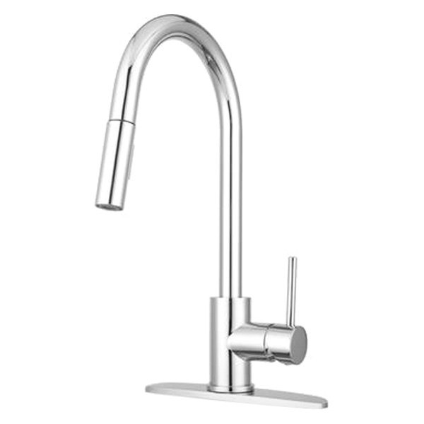 Dura® - Chrome Polished Brass Streamline Kitchen Faucet with Lever Handle