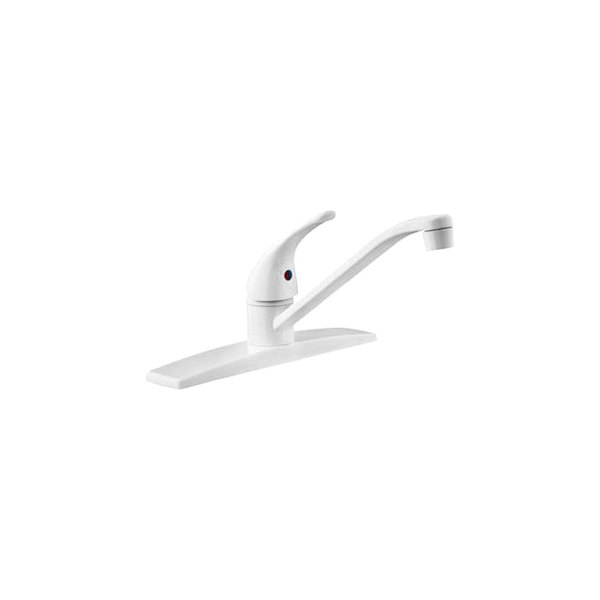 Dura® - Single Lever White Stainless Steel Kitchen Faucet with Lever Handle