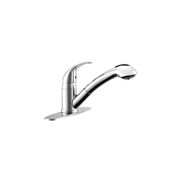 Dura® - Chrome Polished Brass Kitchen Faucet with Optional Deck Plate