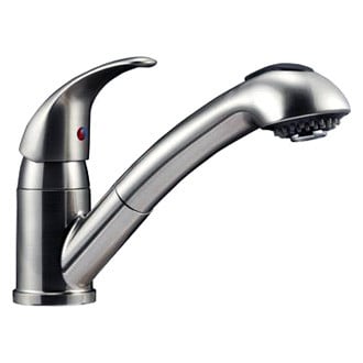 Dura® - Brass Satin Nickel Pull-Out Kitchen Faucet with Optional Deck Plate