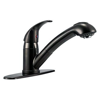 Dura® - Brass Venetian Bronze Pull-Out Kitchen Faucet with Optional Deck Plate